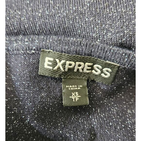 Express Navy Blue Shimmer Keyhole Cutout Bodycon Dress sz XS - Picture 5 of 6